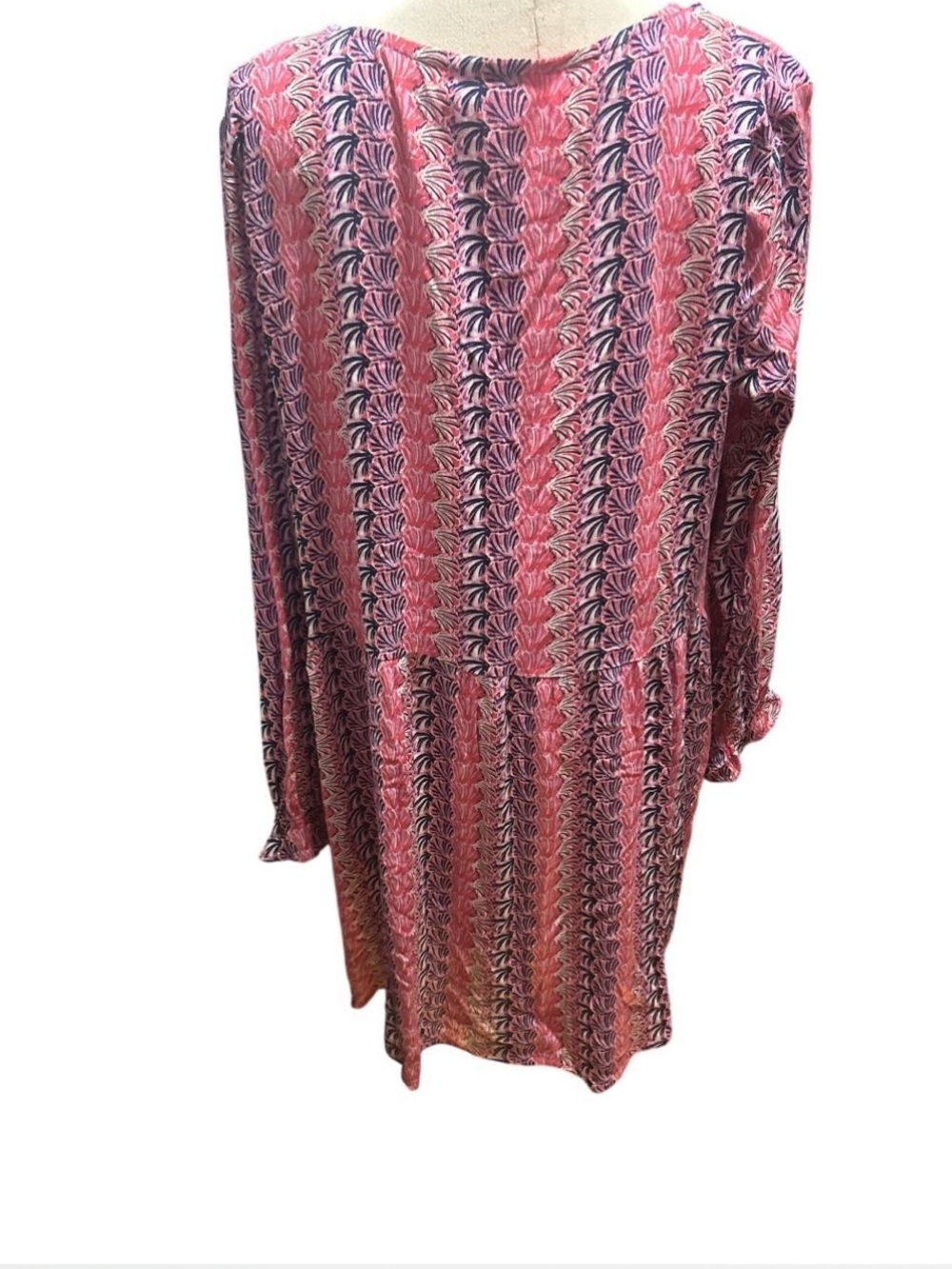 Simply Southern Pink Patterned V-Neck Mini Dress NWT XL - Picture 4 of 9
